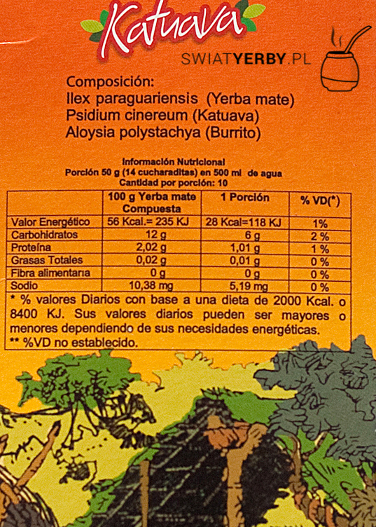Wartości odżywcze w yerba mate Kurupi Katuava